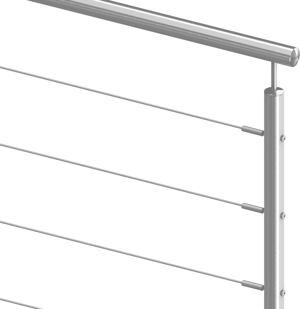 fil rampe de corde, câble inox garde-corps en acier, pour balcon extérieur  et escalier
