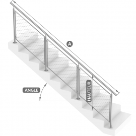 Câble en acier inoxydable pour rampe d'escalier, 1/8 x 5' de SGA