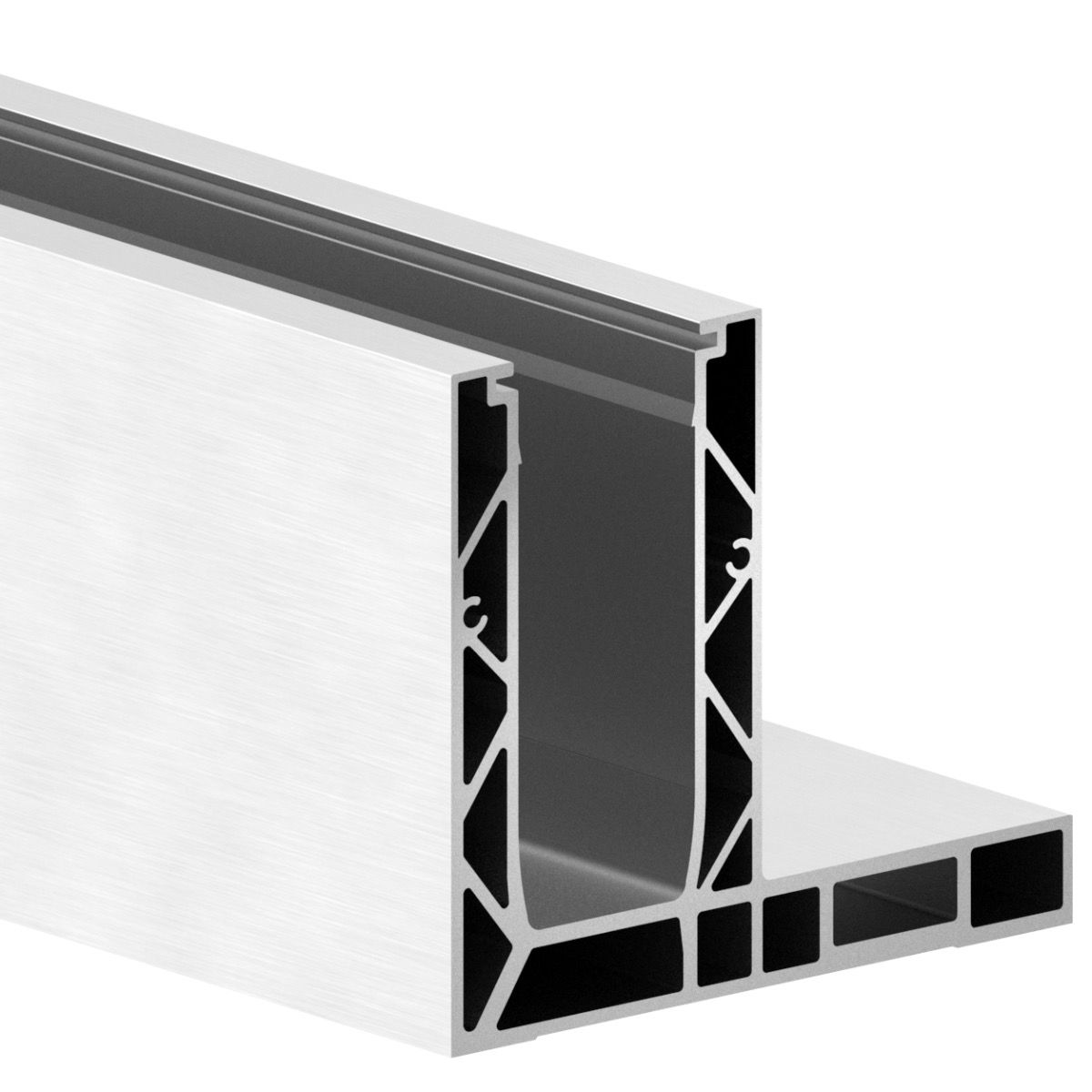 PROFIL DE SOL EN F AUTO-REGLABLE POUR GARDE-CORPS VERRE 3KN