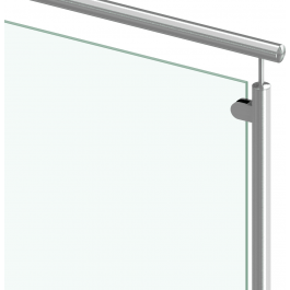 Pince à verre carrée 52 x 52 mm pour verre 8 / 10 / 12.76 mm avec butée de  verre - support ⌀ 42.4 mm INOX AISI 304