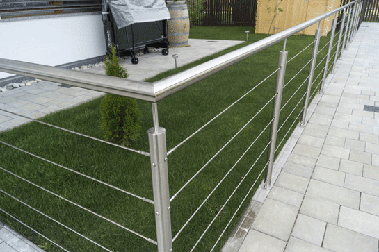 Garde-corps câbles en inox pour terrasse, balcon, murets